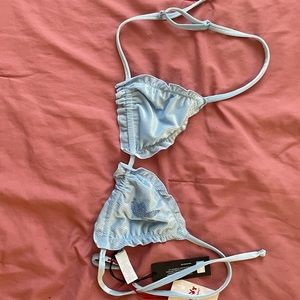 NWT Pacsun Velvet Velour Playboy Love Bikini Top